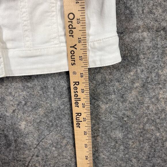 Cache White Denim Jacket Size 2 vintage Silver Buttons - Picture 5 of 8